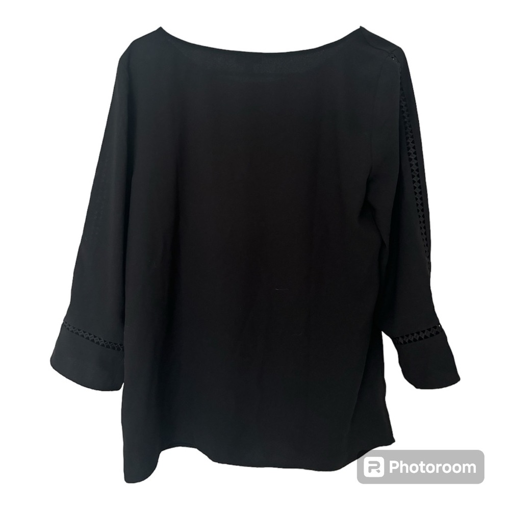 NWOT Talbots Black Tunic Size Medium Vented Sleeves Side Zippers 100% Polyester